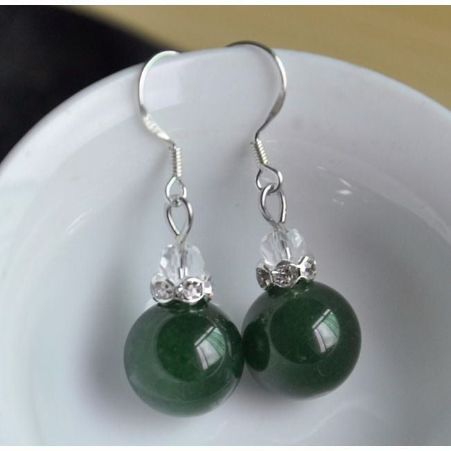 Natural Jadeite Bead Earrings 7 Earrings - Tophatter Daily Deals