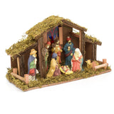 Light Up LED Freestanding Christmas Nativity Set Scene Crib Stable With Figures Nativity Set - Tophatter Daily Deals