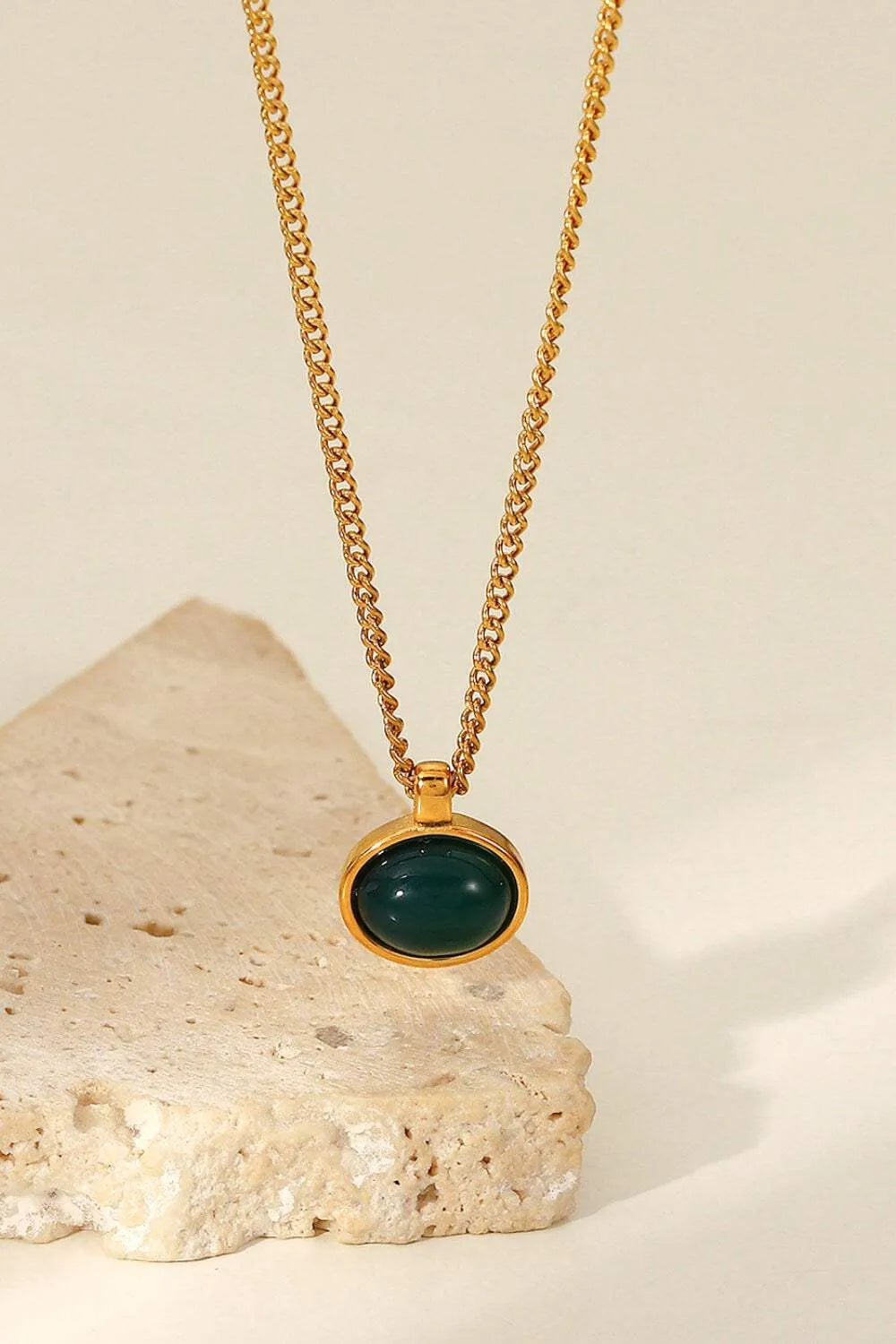 Natural Stone Geometric Pendant Necklace Necklaces - Tophatter Daily Deals