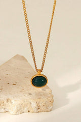 Natural Stone Geometric Pendant Necklace Necklaces - Tophatter Daily Deals