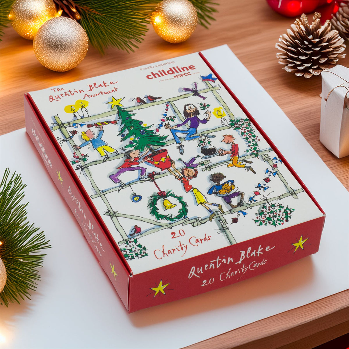 Quentin Blake Charity Christmas Cards | Box of 20 Christmas Cards with 5 Designs Greeting Card - Tophatter Daily Deals