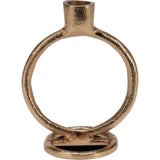 Round Ring Gold Metal Candlestick | Tapered Dinner Candle Holder - 15 cm Candle Holder - Tophatter Daily Deals