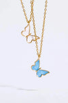 Butterfly Pendant Copper 14K Gold-Plated Necklace Necklaces - Tophatter Daily Deals