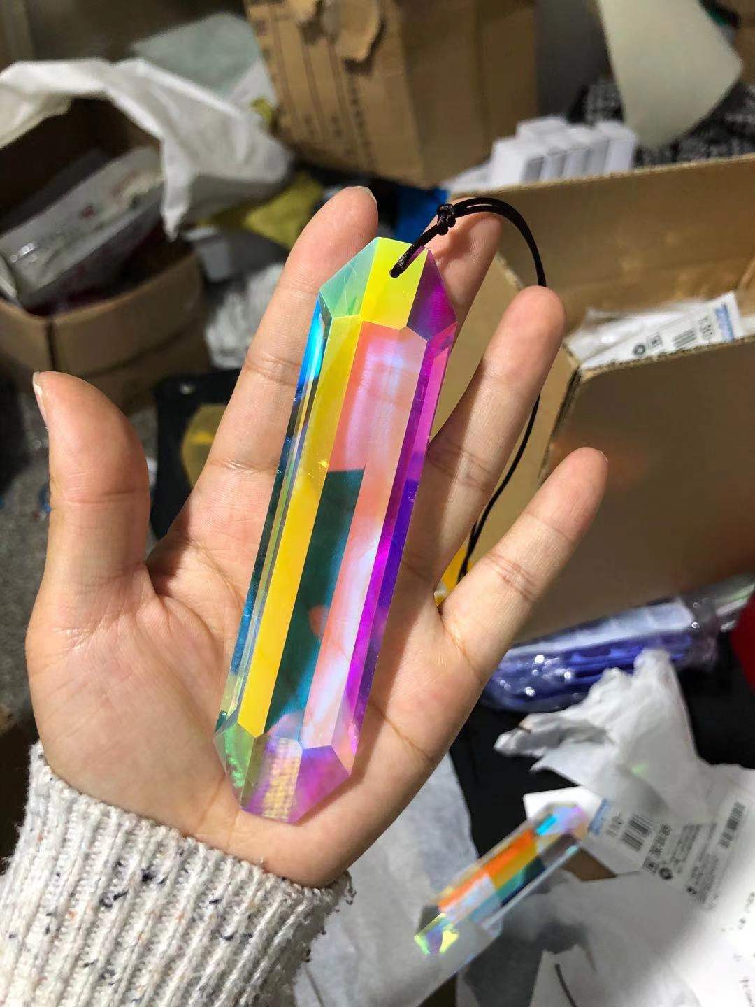 Big Crystal Pendant Light Catching Gift Pendant New Product 120mmAB color strip 0 - Tophatter Daily Deals