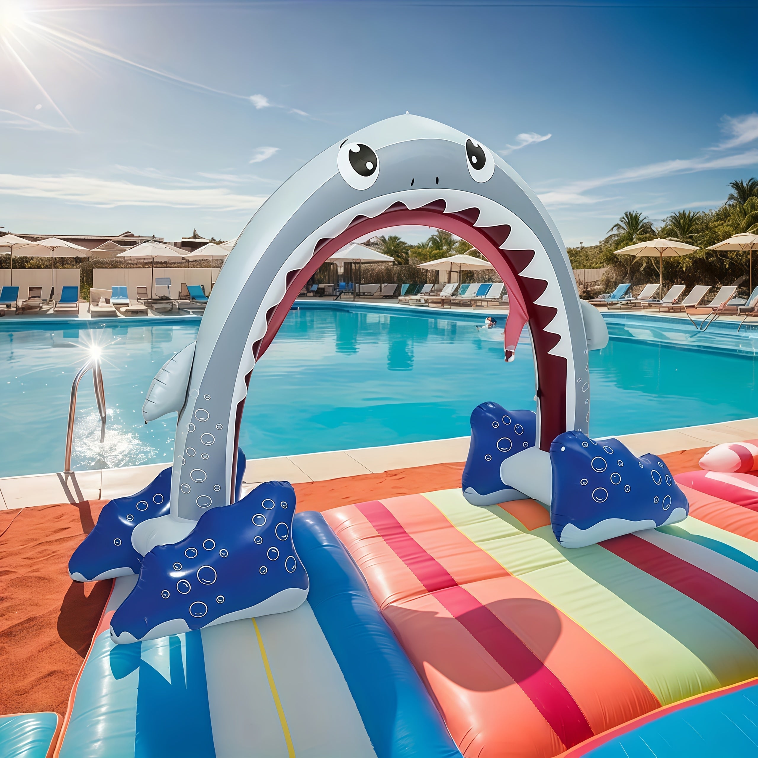 Inflatable Water Sprinkler Archway Outdoor Holiday Decor Outdoor Sport & Activities > Surf & Watersports - Tophatter Daily Deals