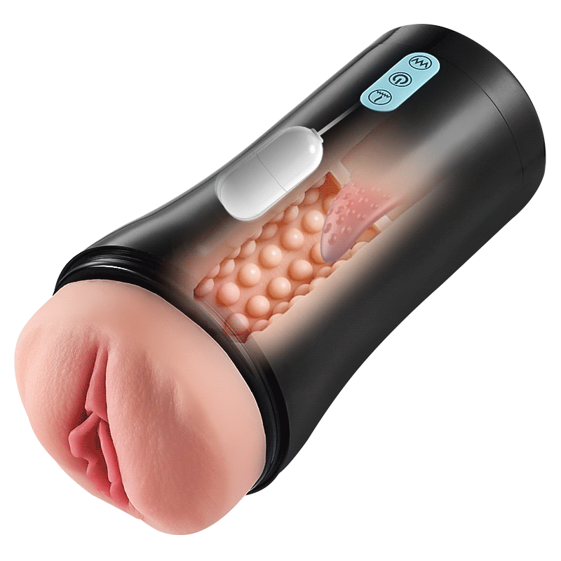 James - Classic 10 Tongue Licking 10 Vibrating Male Stroker Black Masturbation Cup - Tophatter Daily Deals