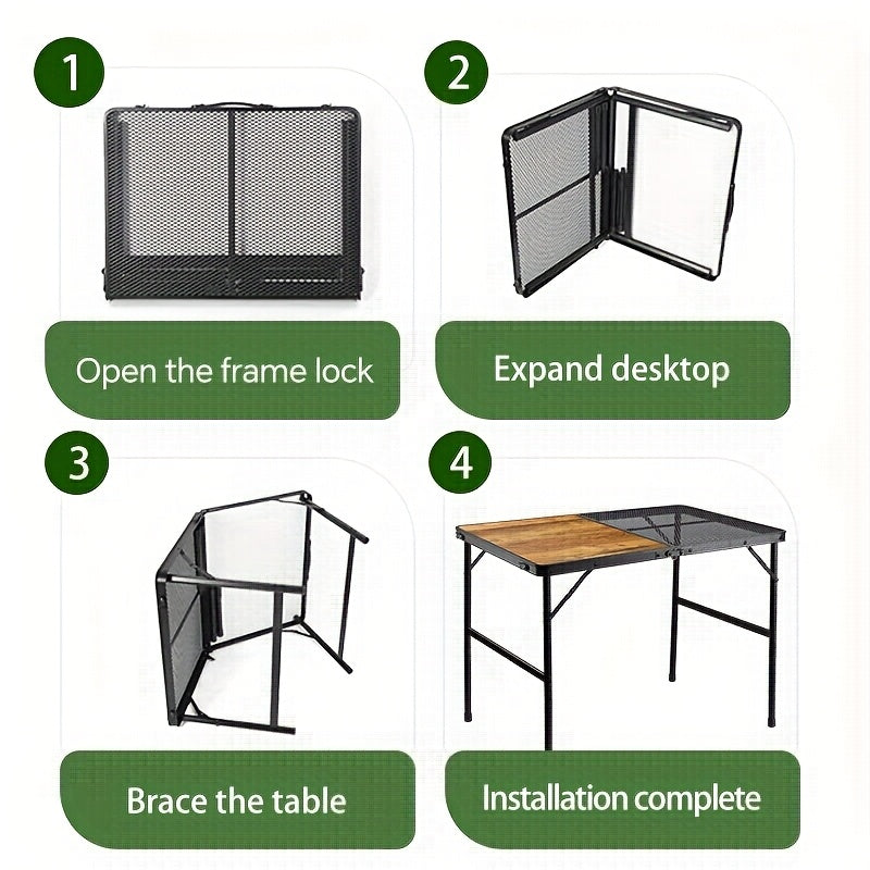 Picnic Table with Aluminum Hardwood Outdoor Recreation > Camping > Camp Furniture - Tophatter Daily Deals