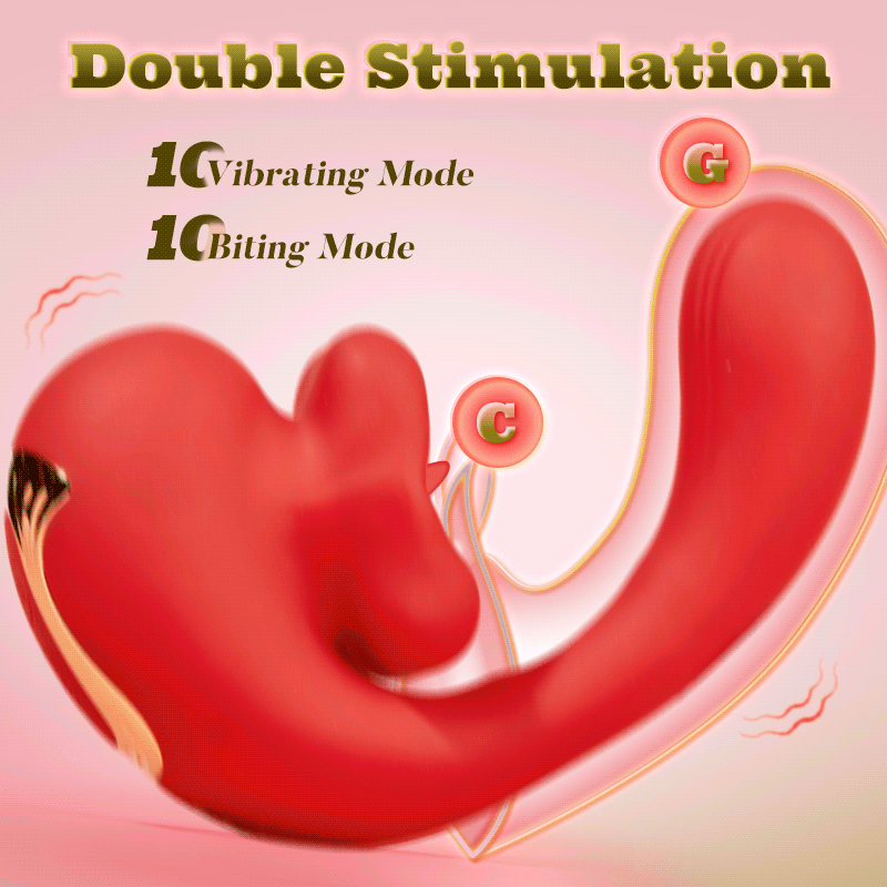 Acmejoy - Tongue Licking Vibrator with 10 Biting Clitoral Stimulators Vibrators - Tophatter Daily Deals