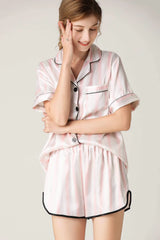 Lapel Collar Shirt and Shorts Lounge Set Ivory Loungewear Sets - Tophatter Daily Deals