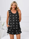 Heart Scoop Neck Tank and Shorts Lounge Set Loungewear Sets - Tophatter Daily Deals