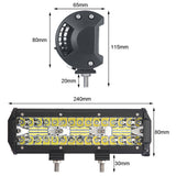 Automotive LED Strip Lights Three-row Work Light Off-road Vehicle Top Light 0 - Tophatter Daily Deals