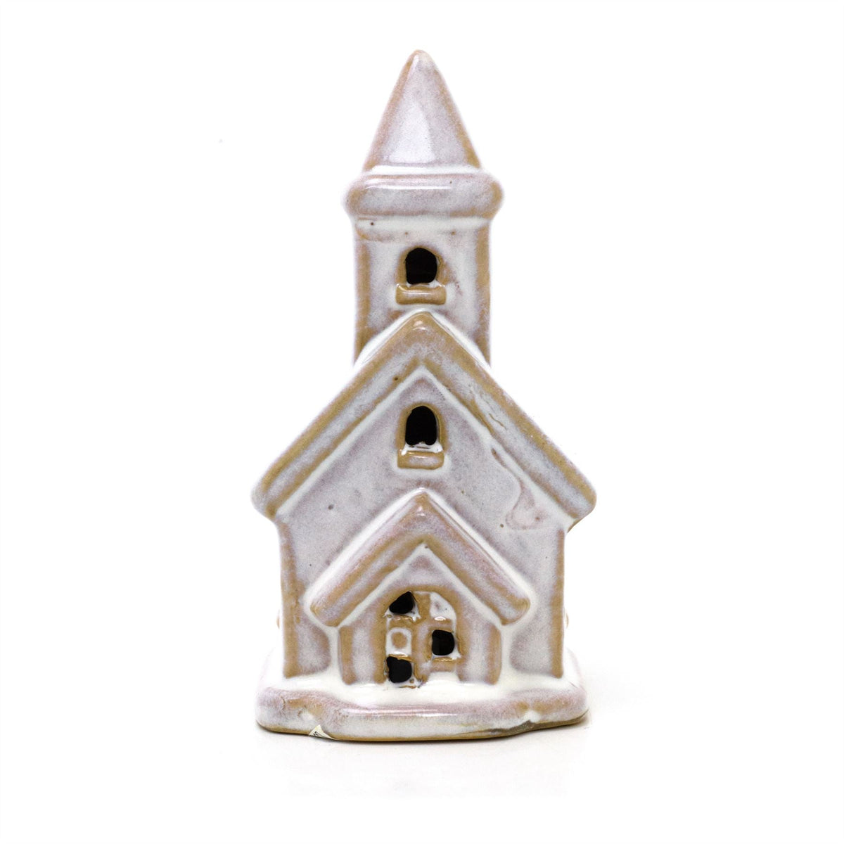 Ceramic LED Church | Light-Up Christmas Chapel Ornament Festive Decoration 12cm LED Light - Tophatter Daily Deals