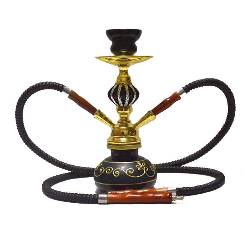 Bar Ktv Hookah Full Set Bar Arabian Culture Water Pipe Double Pipe Pipe Black 0 - Tophatter Daily Deals
