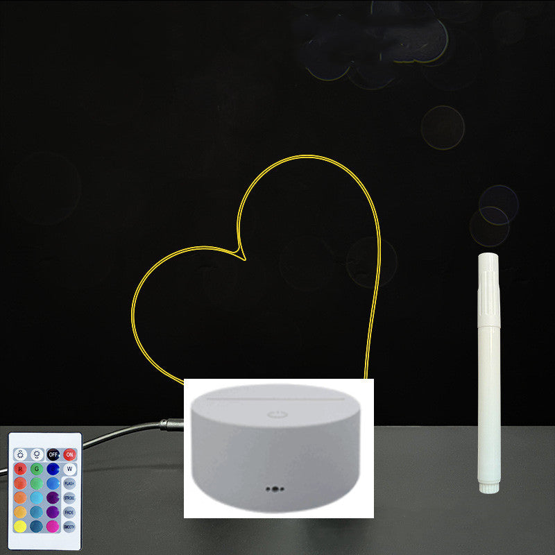3D Acrylic Board Handwriting Message Board LED Light Style2 White B 0 - Tophatter Daily Deals