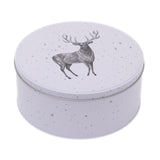 White Round Christmas Storage Tin | Festive Cookie Tin Fairy Cake Baking Tin Tin - Tophatter Daily Deals
