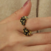 Inlaid Zircon Oil Drip Open Ring Rings - Tophatter Daily Deals