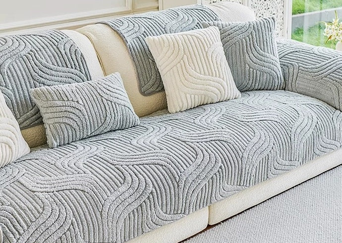 Autumn And Winter Thickening Non-slip Plush Sofa Cushion Light gray 0 - Tophatter Daily Deals