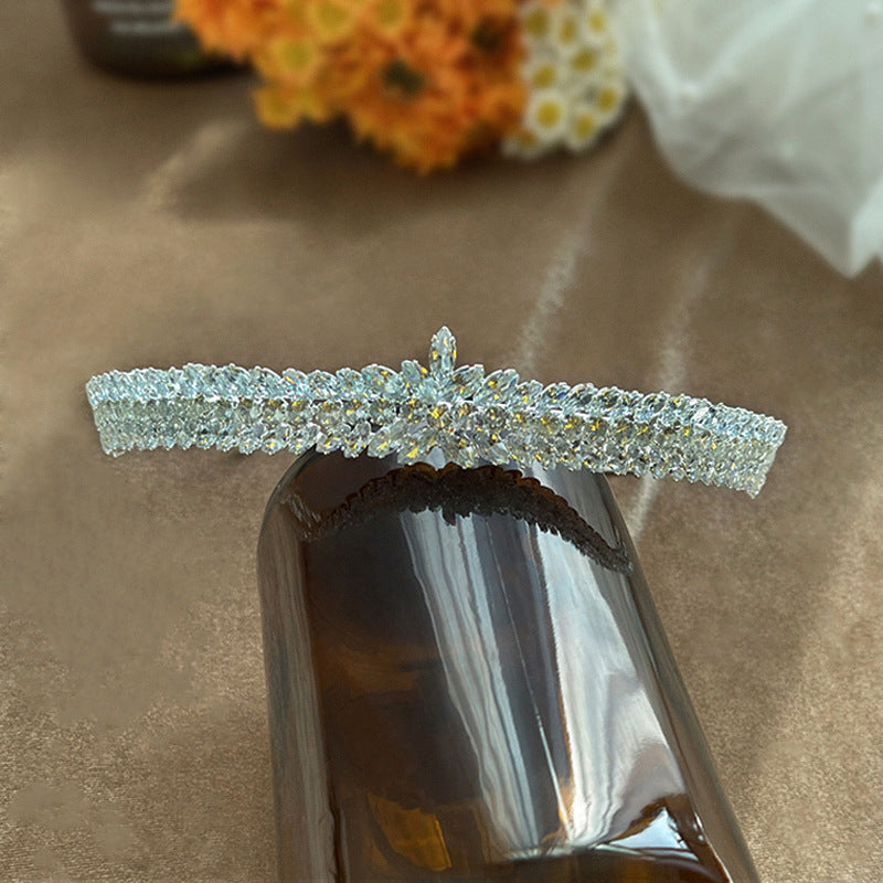 Bride Headdress Wedding Jewelry Zircon Crown 0 - Tophatter Daily Deals