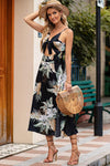 Floral Tied Cutout Split Spaghetti Strap Dress Casual Dresses - Tophatter Daily Deals