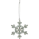 Silver Snowflake Christmas Tree Bauble | Snowflake Christmas Tree Ornament 10cm Baubles - Tophatter Daily Deals