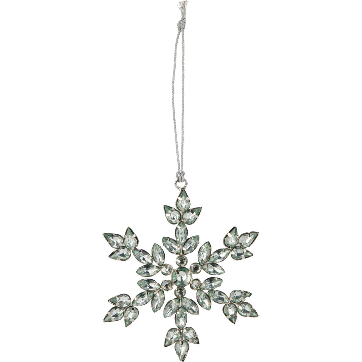 Silver Snowflake Christmas Tree Bauble | Snowflake Christmas Tree Ornament 10cm Baubles - Tophatter Daily Deals