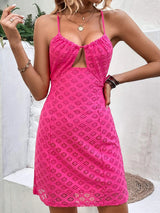 Openwork Spaghetti Strap Mini Dress Cocktail Dresses - Tophatter Daily Deals