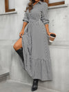 Ruffle Hem Plaid Long Sleeve Dress Casual Dresses - Tophatter Daily Deals