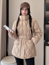 Insulating Cozy Women Quilted Coat - Oversized Cotton Winter Khaki 3D Changing Face Moving Picture Frame - Tophatter Daily Deals