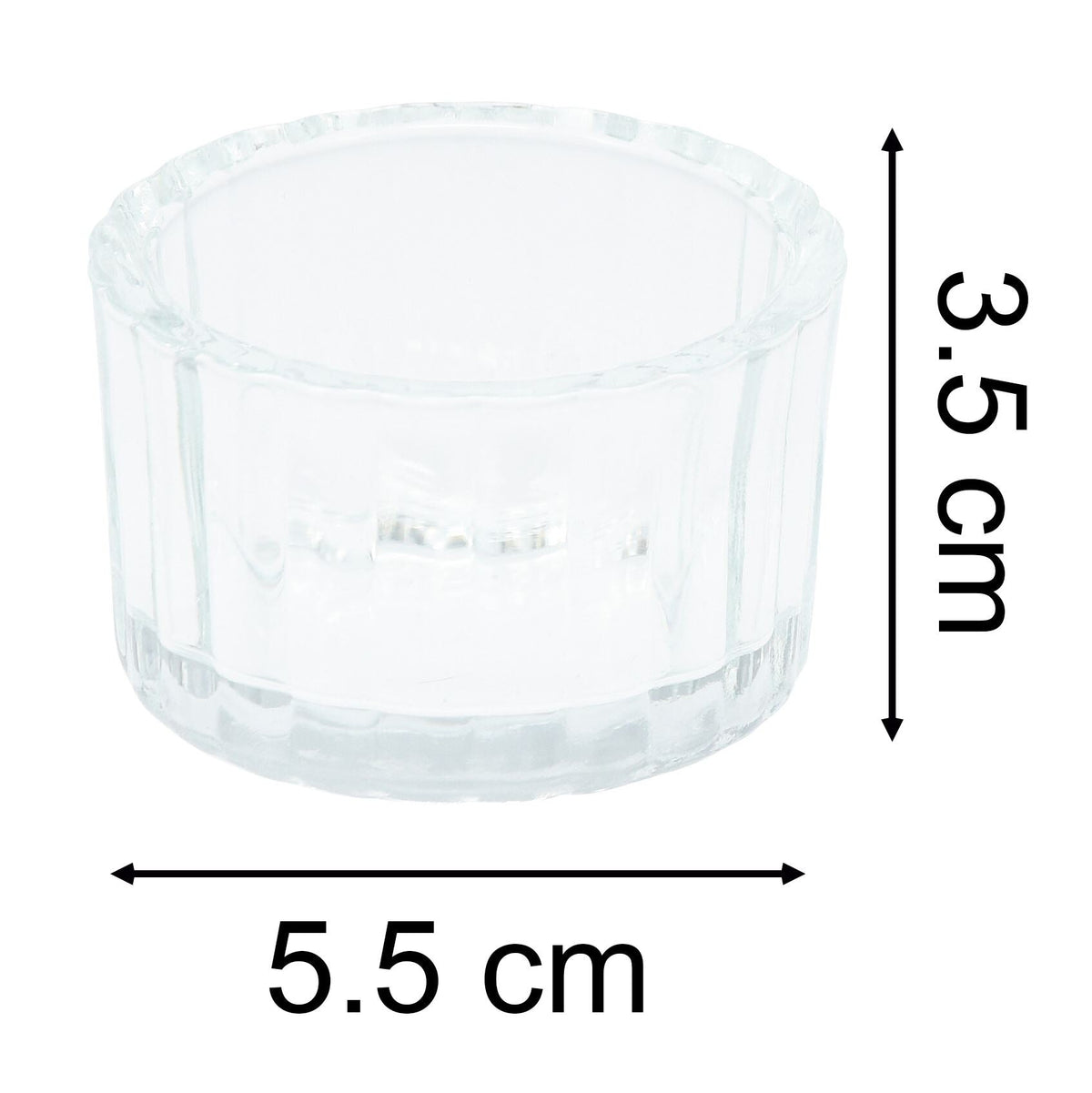 Set of 2 Ribbed Tea Light Candle Holders | Clear Glass Tealight Candle Holders Candle Holder - Tophatter Daily Deals