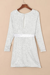 Sequin Tie Front T-Shirt Dress Cocktail Dresses - Tophatter Daily Deals