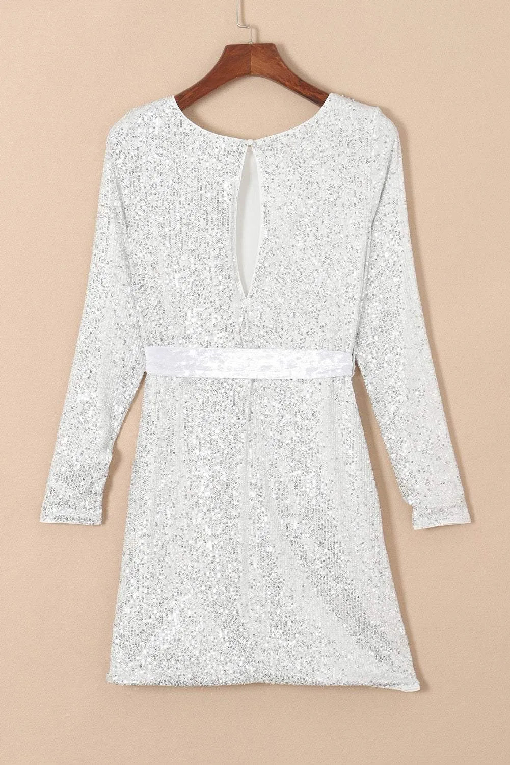 Sequin Tie Front T-Shirt Dress Cocktail Dresses - Tophatter Daily Deals
