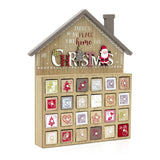 Wooden House Christmas Advent Calendar | Santa Fill Your Own Calendar - 31x35cm Advent Calendar - Tophatter Daily Deals