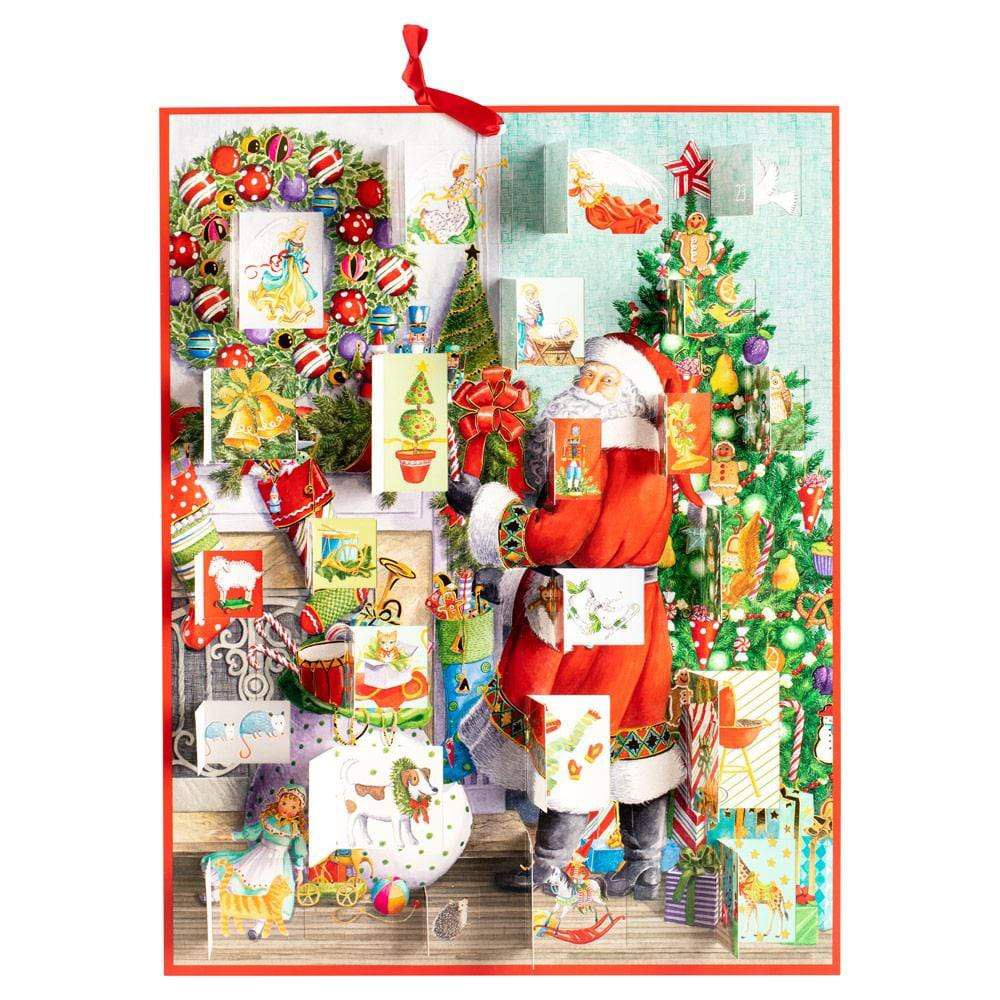 Santa at the Mantel Christmas Advent Calendar | Picture Advent Calendar 41x32cm Advent Calendar - Tophatter Daily Deals