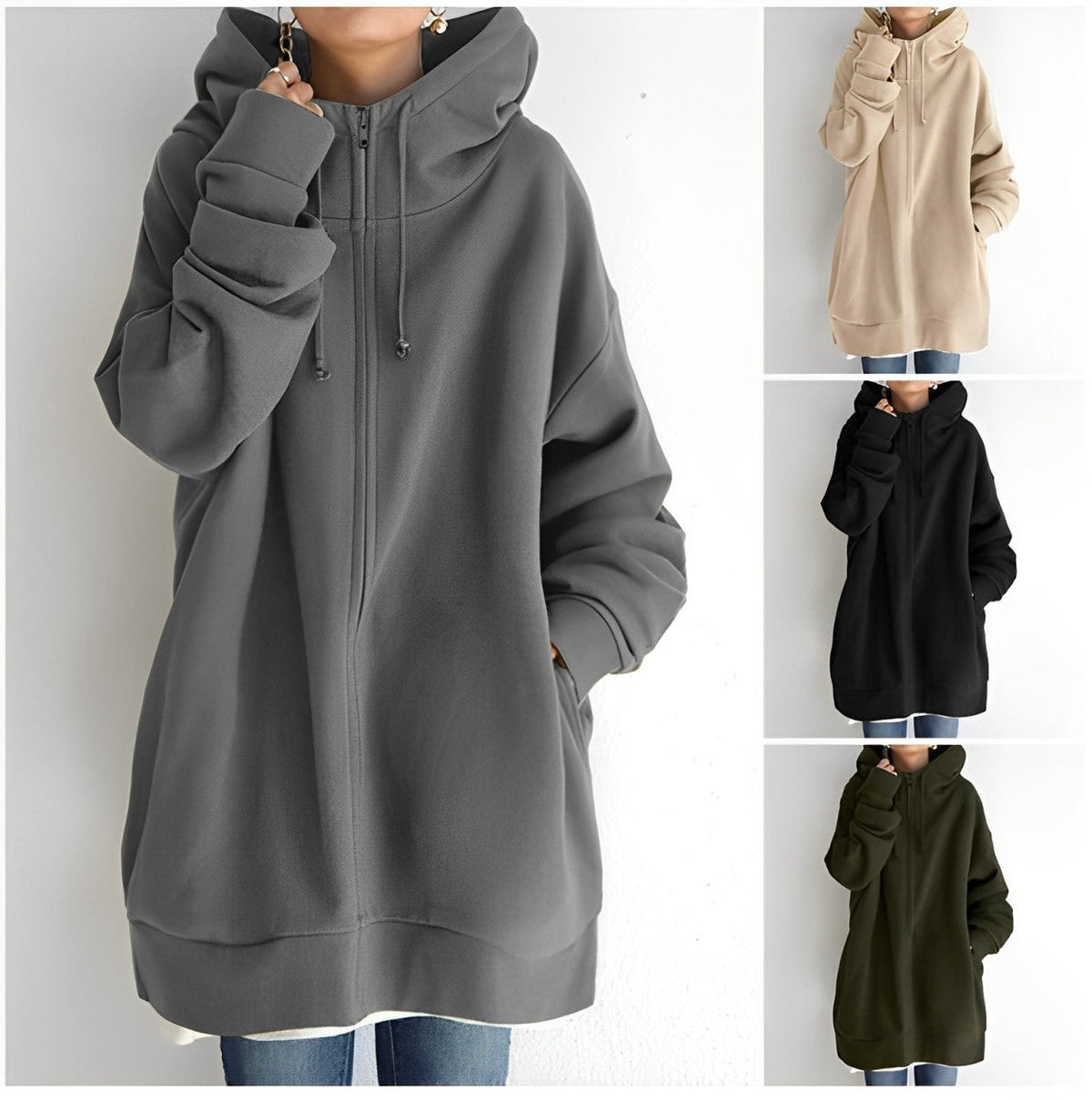 Warm Womens Fleece Hoodie - Oversized, Brushed Fleece - Tophatter Daily Deals