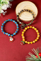 Dark Blue 3 Pack Christmas Bead Bracelets Bracelets - Tophatter Daily Deals