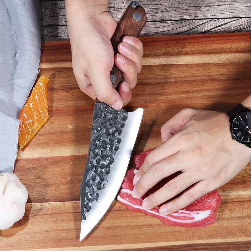 7 Inch Hand Forged Stainless Steel Kitchen Knife 0 - Tophatter Daily Deals