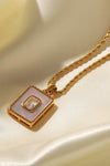 Square Pendant Twisted Chain Necklace Necklaces - Tophatter Daily Deals