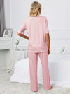 Printed V-Neck Top and Pants Lounge Set Loungewear Sets - Tophatter Daily Deals