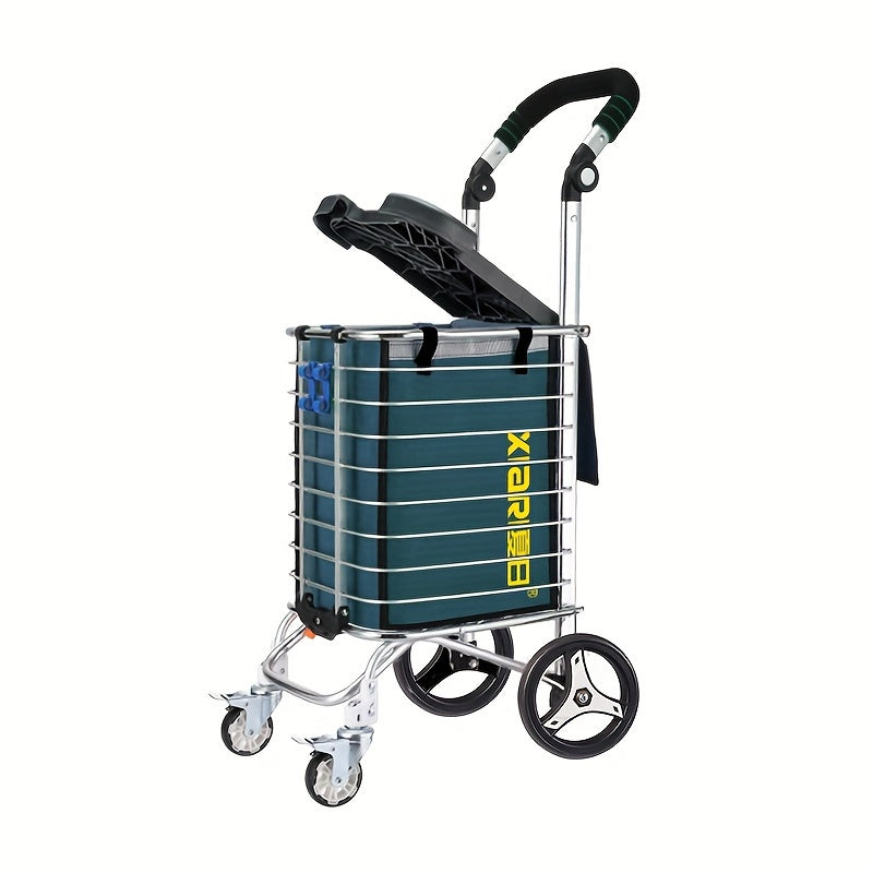 Folding Trolley with Cover for Kitchen and Dining Kitchen Islands & Carts - Tophatter Daily Deals