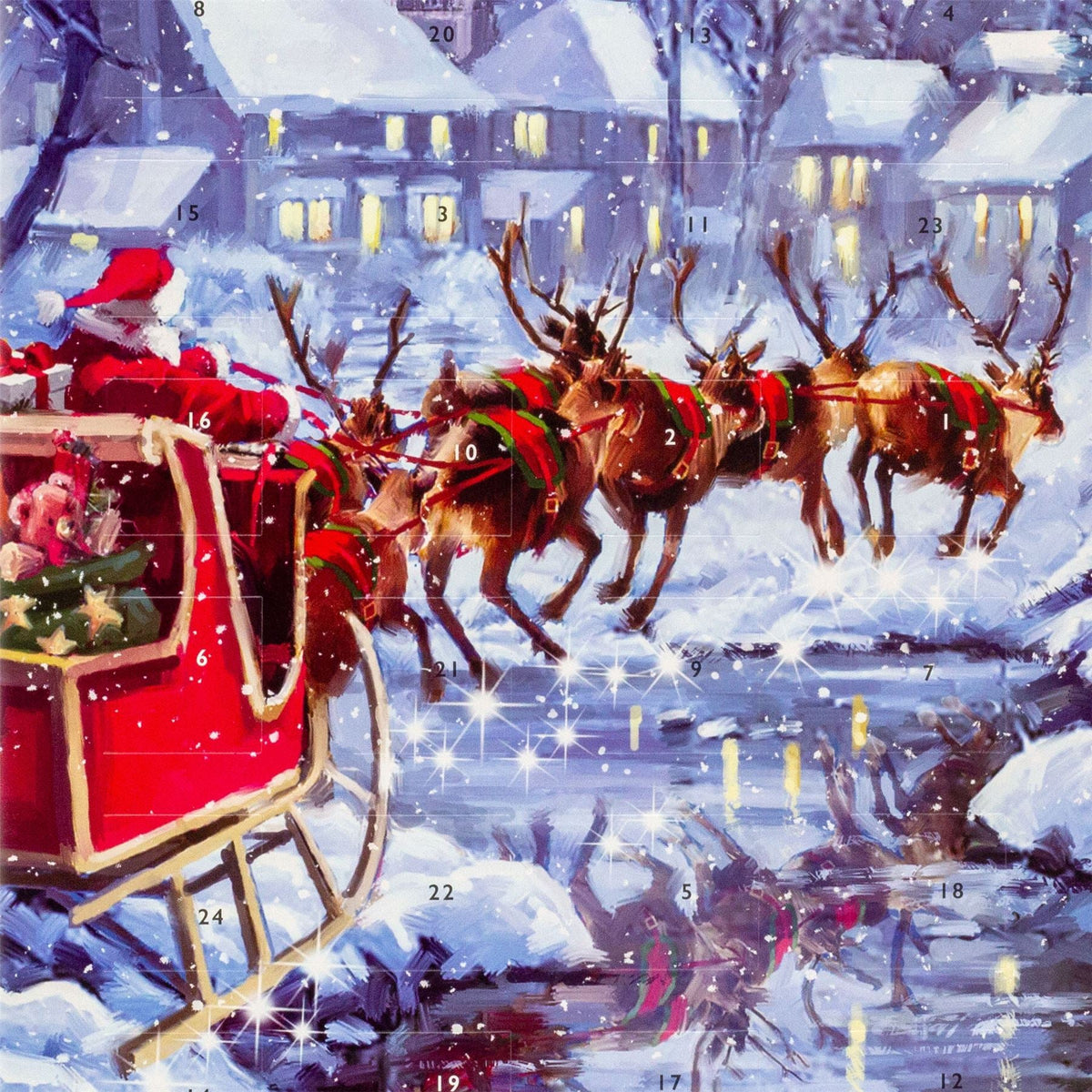 Santa Sleigh Christmas Advent Calendar | Picture Advent Calendar - 41x31.5cm Advent Calendar - Tophatter Daily Deals