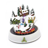Light Up LED Animated Christmas Village Ornament | Christmas Scene With Moving Train Xmas Model Village | Design Varies One Supplied Ornament - Tophatter Daily Deals