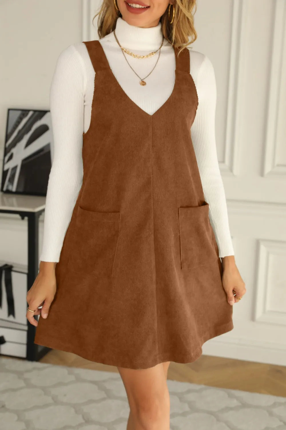 Overall Dress with Pockets Casual Dresses - Tophatter Daily Deals