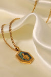 18K Gold Plated Snake Geometric Pendant Necklace Necklaces - Tophatter Daily Deals