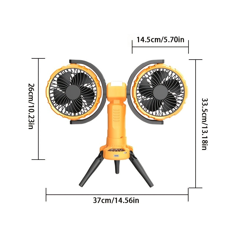 Dual Head Outdoor Camping Fan with Power Bank Camping & Hiking - Tophatter Daily Deals