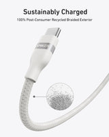 Anker USB-C to USB-C Cable (3 ft / 6 ft, 240W, Upcycled-Braided) Batteries & Power Accessories - Tophatter Daily Deals