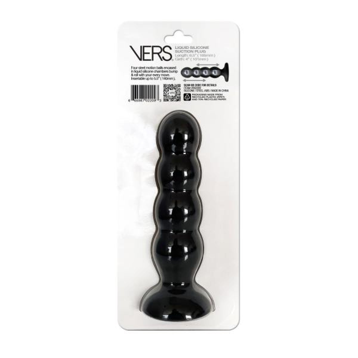 VERS Liquid Silicone Suction Plug 16.5 cm Length 10 cm Girth > Anal Range > Prostate Plugs - Tophatter Daily Deals