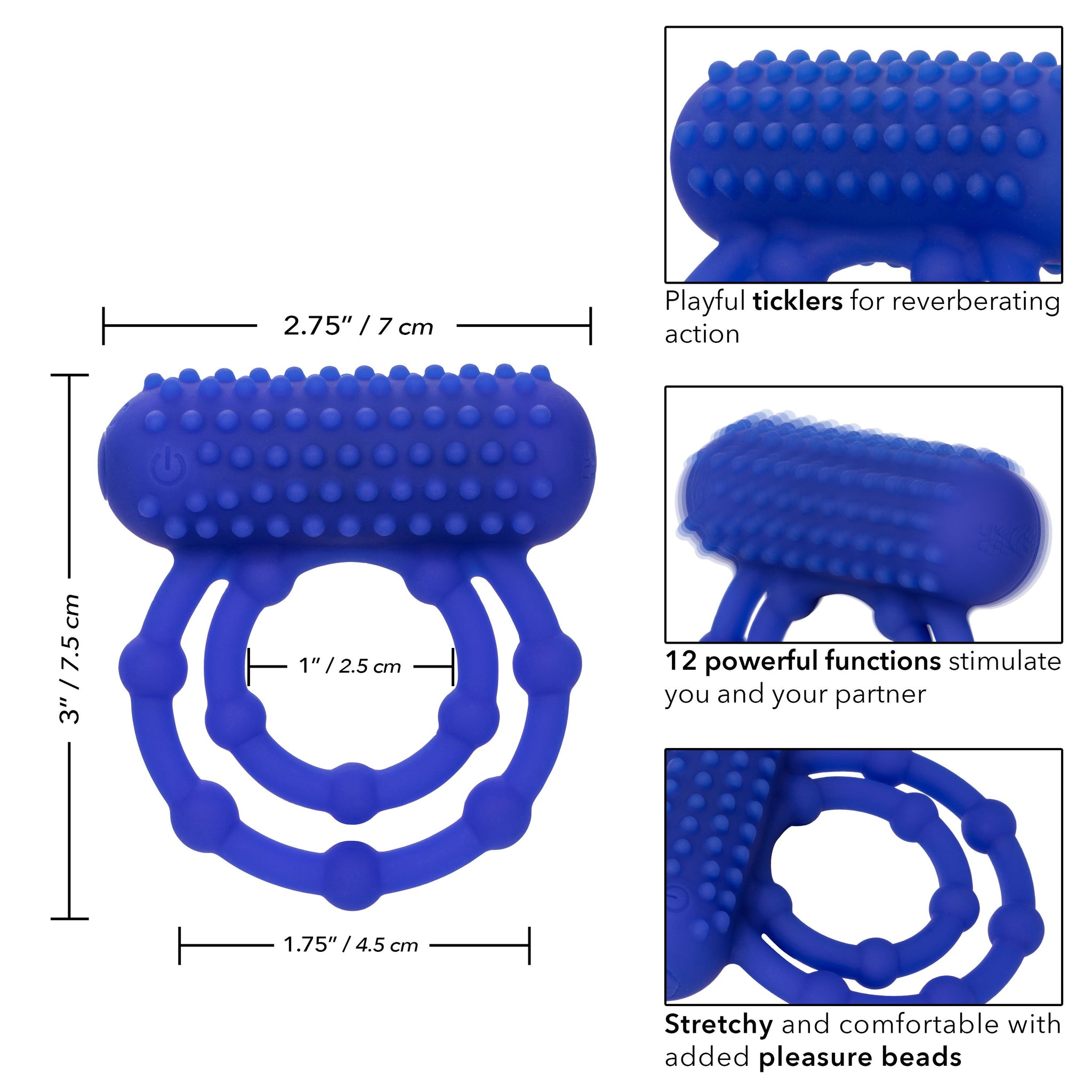 Maximus 10 Bead Rechargeable (Black) – Stretchy Silicone Cock Ring > Cock Ring > Vibrating - Tophatter Daily Deals