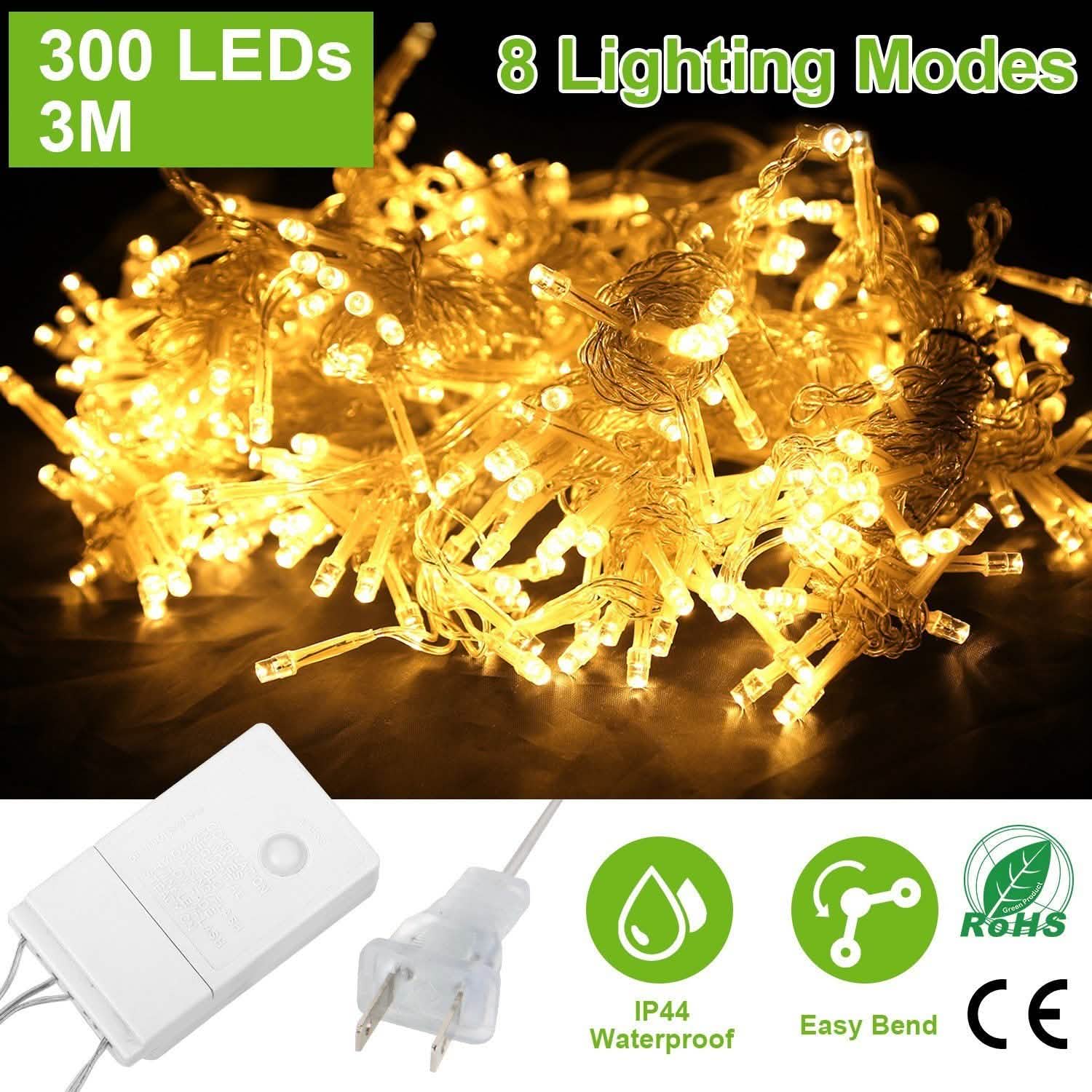3M 300 LEDs String Curtain Light with Remote String & Fairy Lights - Tophatter Daily Deals