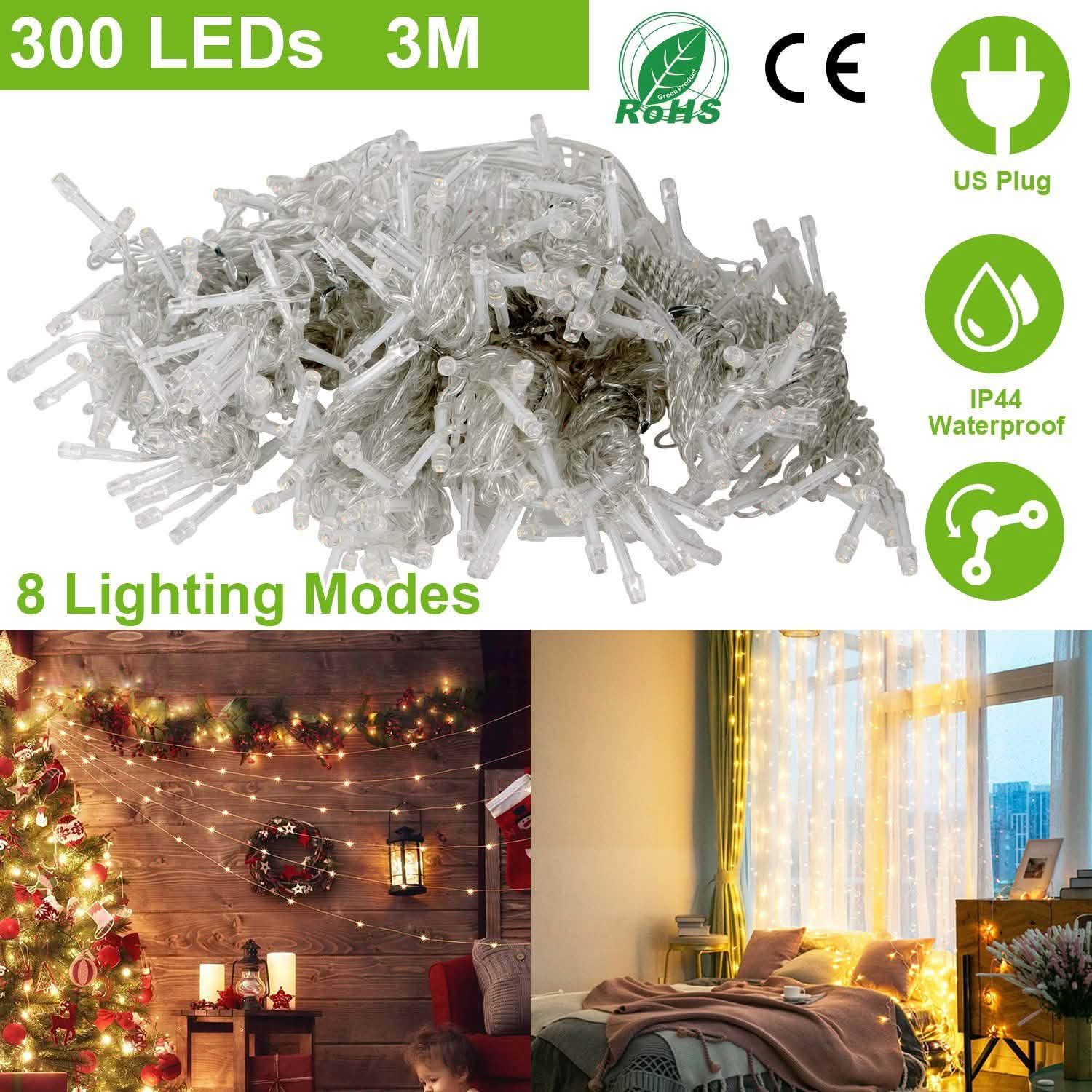 3M 300 LEDs String Curtain Light with Remote String & Fairy Lights - Tophatter Daily Deals