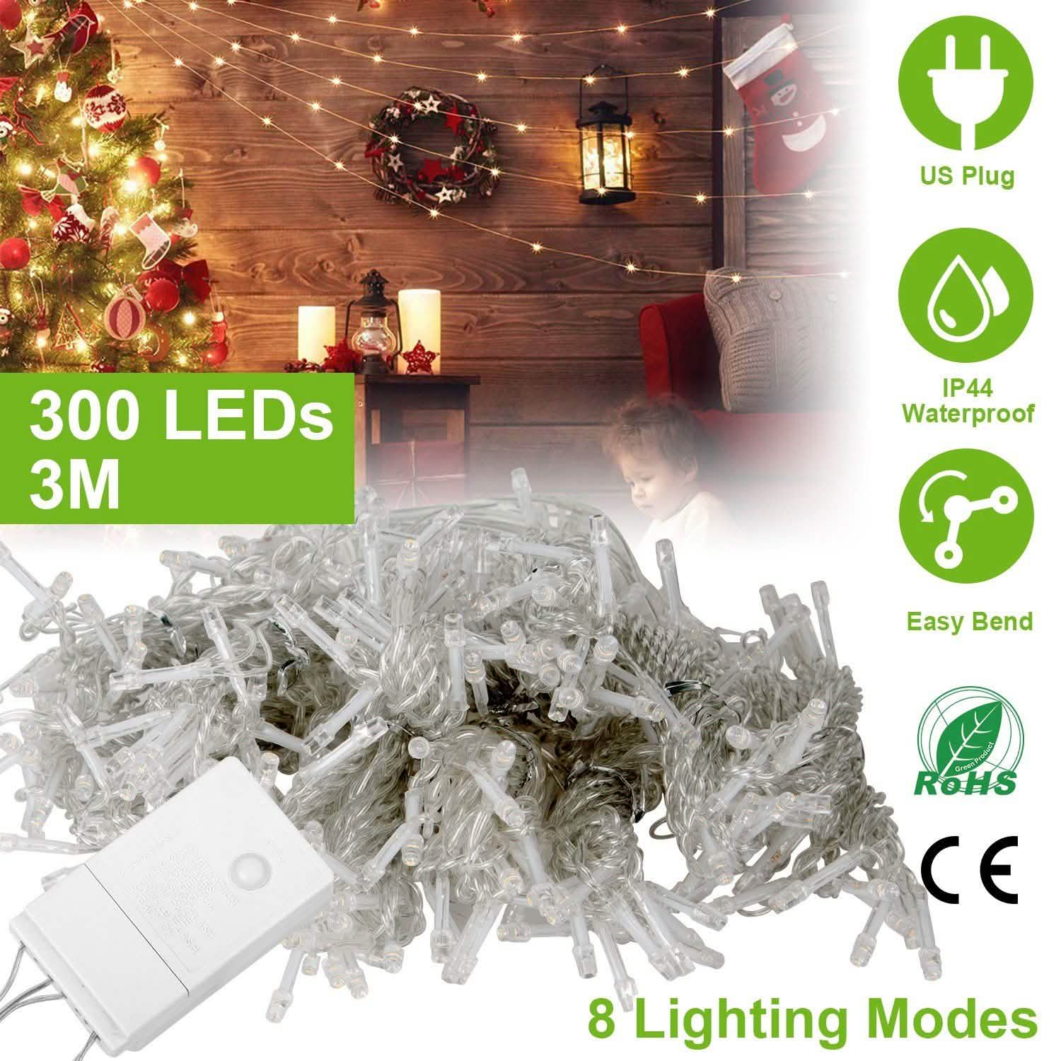 3M 300 LEDs String Curtain Light with Remote String & Fairy Lights - Tophatter Daily Deals